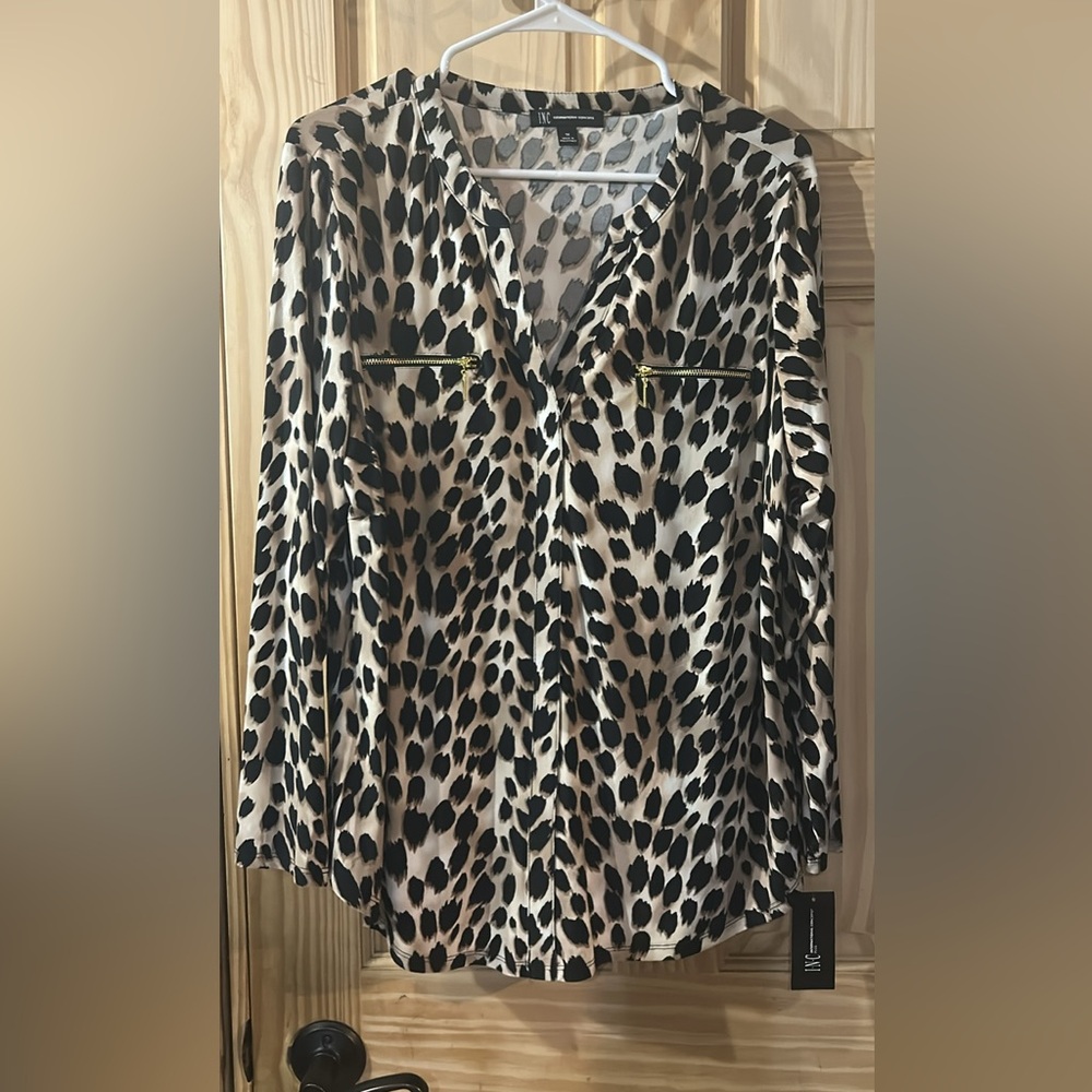INC International Concepts Animal Print Blouse
